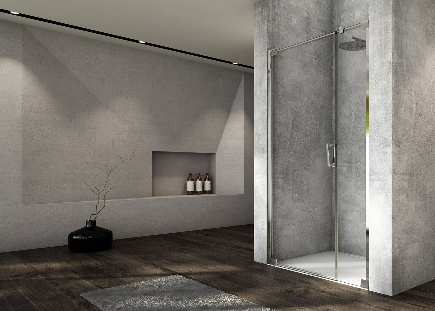 CADURA CA31C - Porte pivotante avec fermeture sur paroi fixe en ligne
